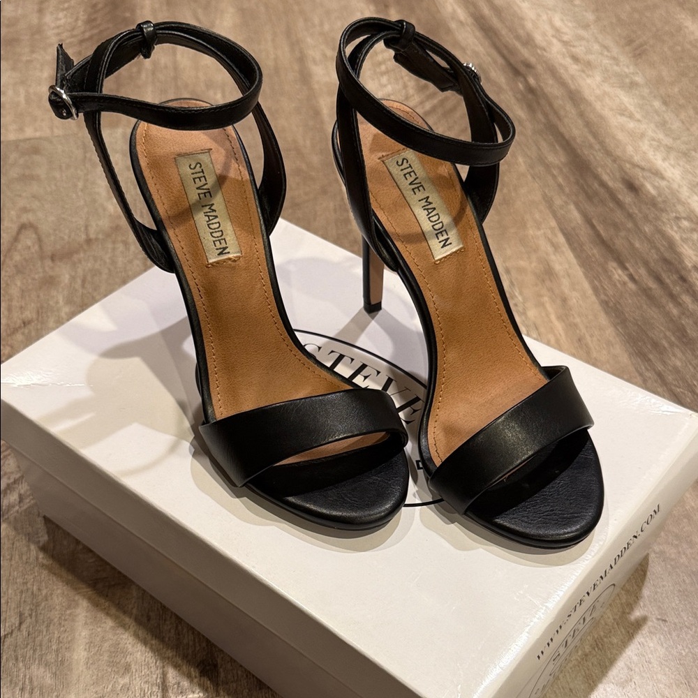 Steve Madden Black Strappy Heels